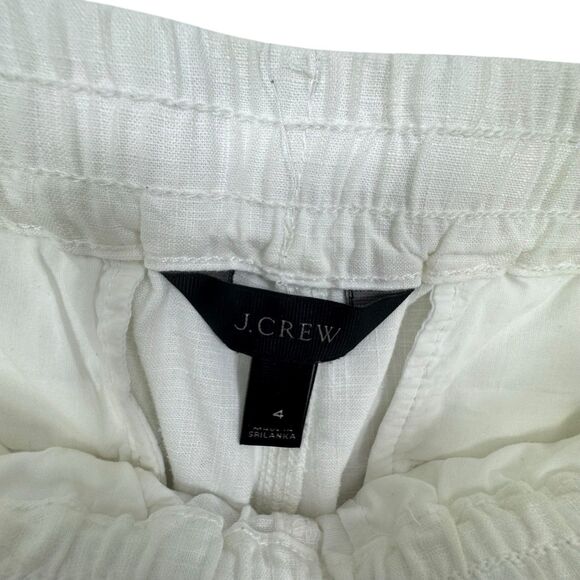 J. Crew  Women's White Seaside Jogger Pants Style Tie Waist G4611 Size 4 - Picture 2 of 8